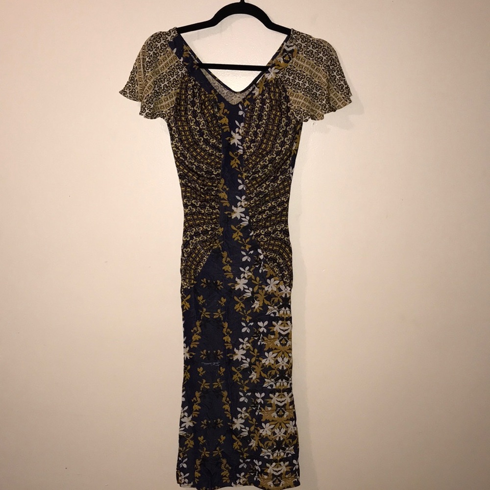 Just Cavalli 38 Purple and Yellow Flower Dress